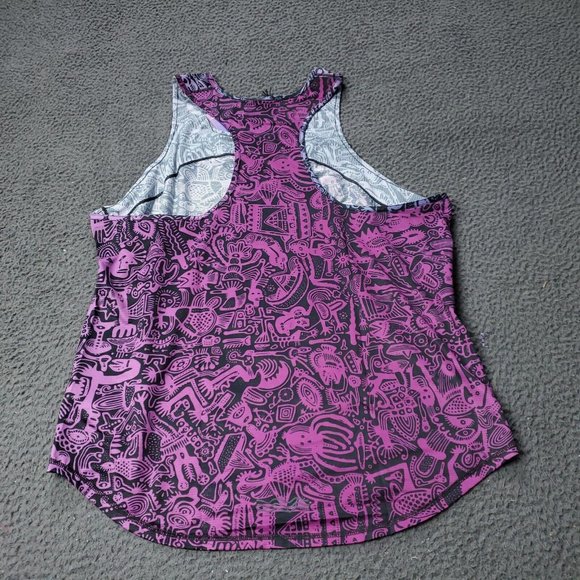 NEW $58 Janji Helio Tech Tank Top Batik Purple Polyester Womens L Large - Picture 2 of 7